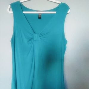 Cable & Gauge Teal Sleeveless Blouse